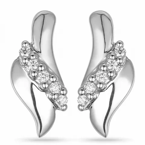 Diamant øreringe i 14 karat hvidguld med diamanter 