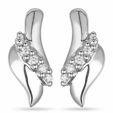 Diamant øreringe i 14 karat hvidguld med diamanter