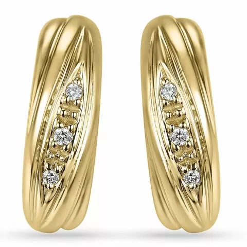 Diamant øreringe i 14 karat guld med diamanter 
