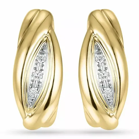 Diamant øreringe i 14 karat guld og hvidguld med diamanter 