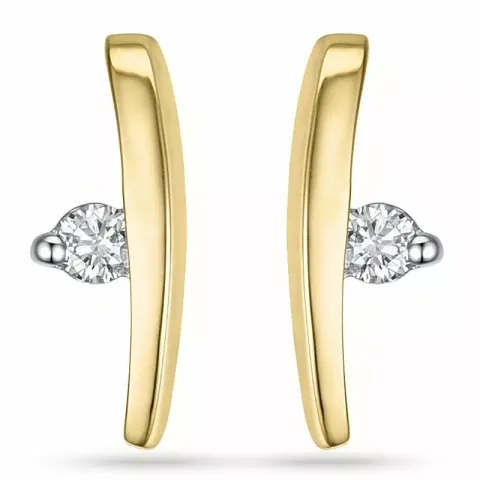 Diamant øreringe i 14 karat guld og hvidguld med diamanter