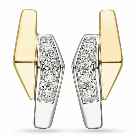 Diamant øreringe i 14 karat guld og hvidguld med diamanter