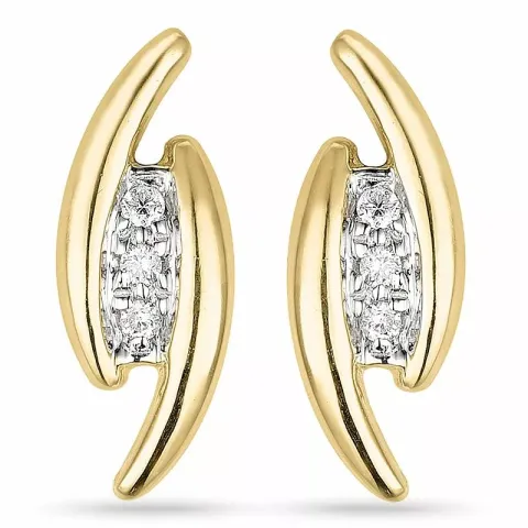 Diamant øreringe i 14 karat guld og hvidguld med diamanter