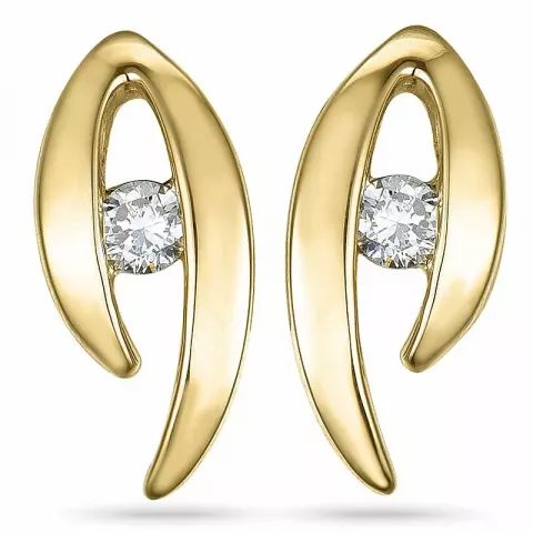 Diamant øreringe i 14 karat guld med diamanter 