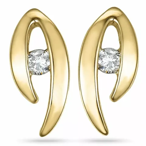 Diamant øreringe i 14 karat guld med diamanter