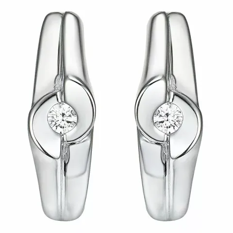 Diamant øreringe i 14 karat hvidguld med diamanter 