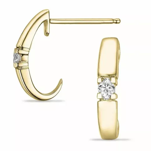 diamant halvcreoler i 14 karat guld med diamant