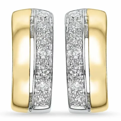 Diamant øreringe i 14 karat guld og hvidguld med diamanter