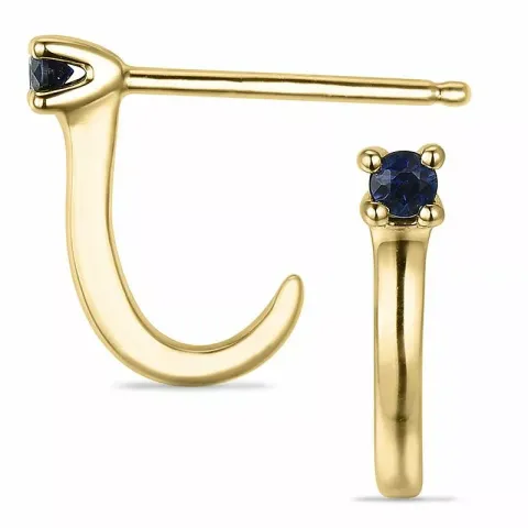 safir halvcreoler i 14 karat guld med safir