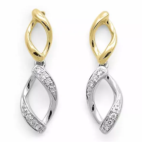 infinity diamant øreringe i 14 karat guld og hvidguld med diamant