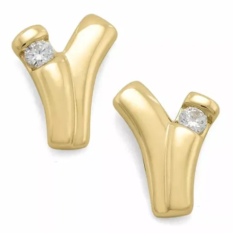 Diamant øreringe i 14 karat guld med diamanter