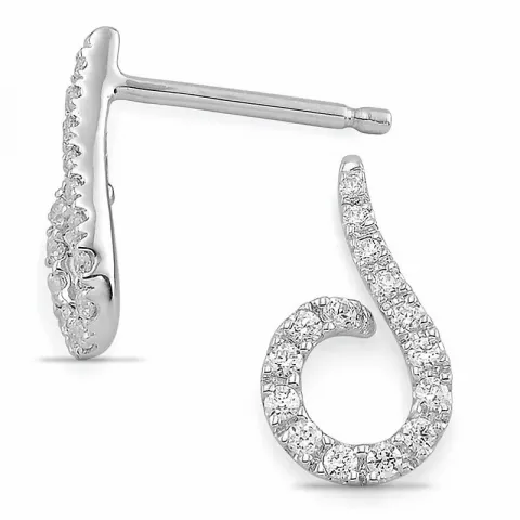 Diamant øreringe i 14 karat hvidguld med diamanter 