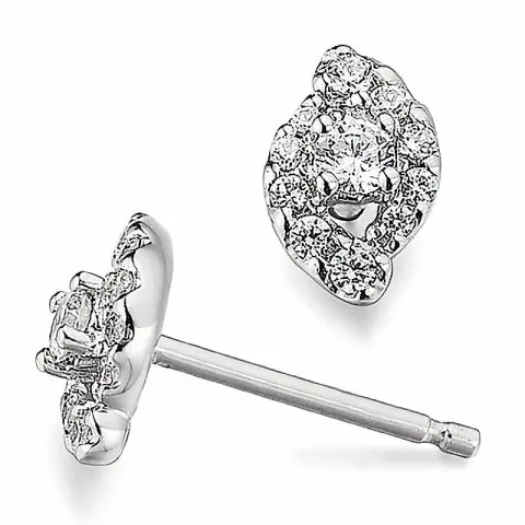 Diamant ørestikker i 14 karat hvidguld med diamanter og diamanter