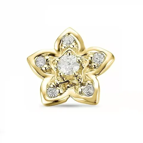 1/2 par blomster diamant ørestik i 14 karat guld med diamant