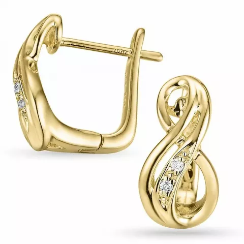 Infinity diamant øreringe i 14 karat guld med diamanter 