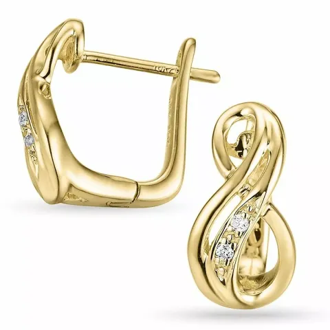 Infinity diamant øreringe i 14 karat guld med diamanter