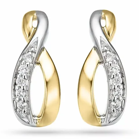 infinity diamant øreringe i 14 karat guld og hvidguld med diamant