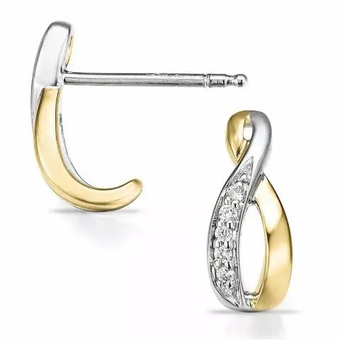 infinity diamant øreringe i 14 karat guld og hvidguld med diamant