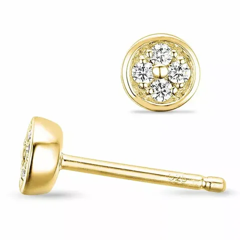 runde diamantøreringe i 14 karat guld med diamant