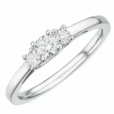 Diamantring i 14 karat hvidguld 0,20 ct 0,13 ct