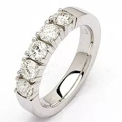 diamant alliancering i 14 karat hvidguld 5 x 0,20 ct