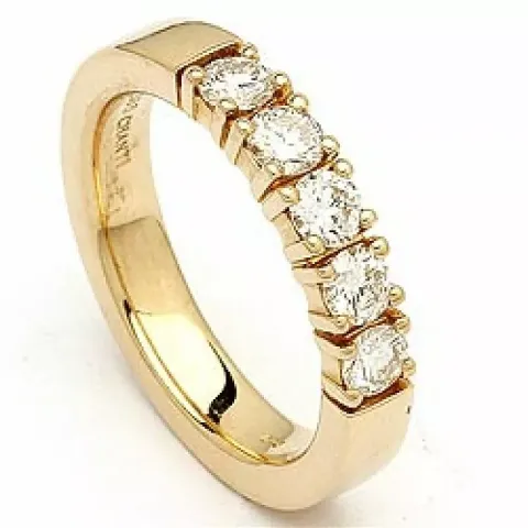 diamant alliancering i 14 karat guld 5 x 0,20 ct