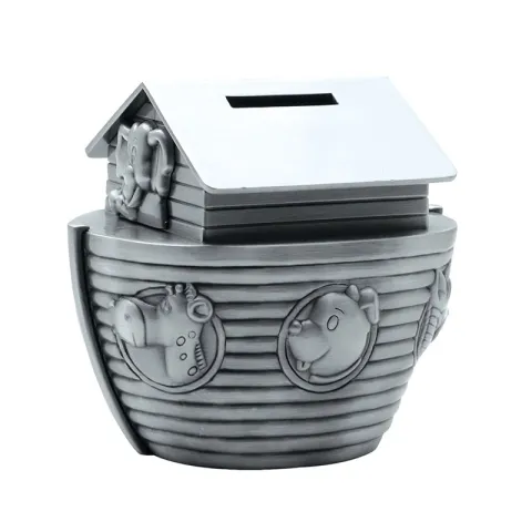 Dåbsgaver: noahs ark sparebøsse i forkromet  model: 152-76615