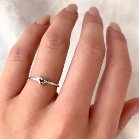 Blank Simple Rings hjerte ring i sølv