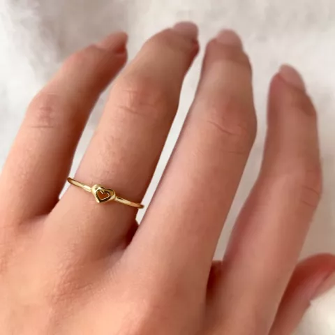 Simple Rings hjerte ring i forgyldt sølv