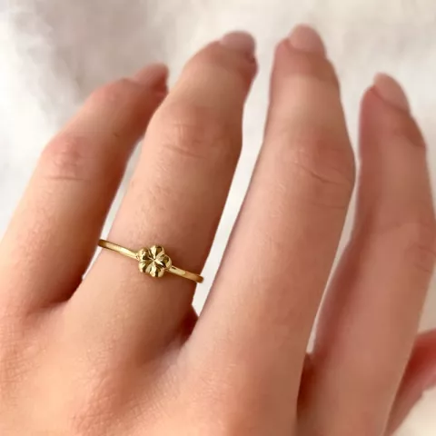 Simple Rings blomst ring i forgyldt sølv