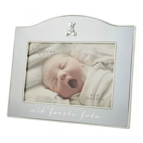 Dåbsgaver: 20 x 17 cm bambino fotoramme i sølvplet  model: 157-86081