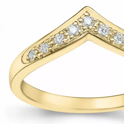 diamant ring i 14 karat guld 0,117 ct