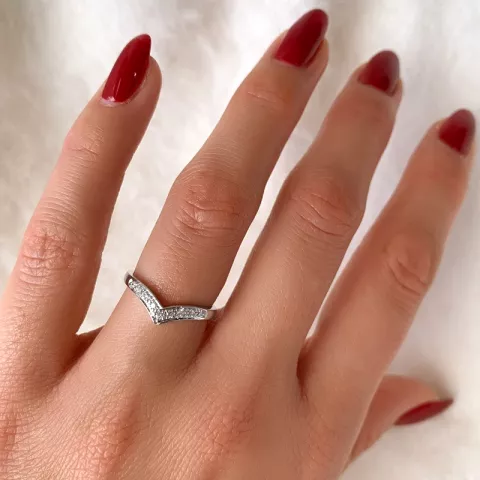 diamant ring i 14 karat hvidguld 0,117 ct
