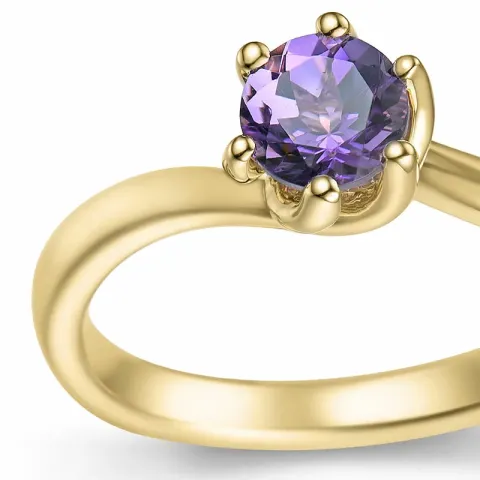 ametyst solitairering i 9 karat guld 0,47 ct