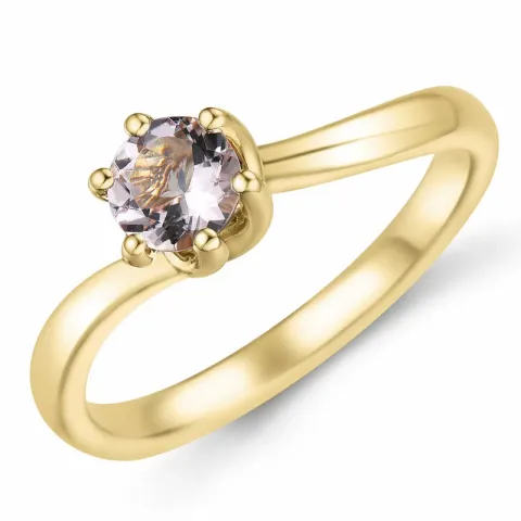 morganit solitairering i 14 karat guld 0,43 ct