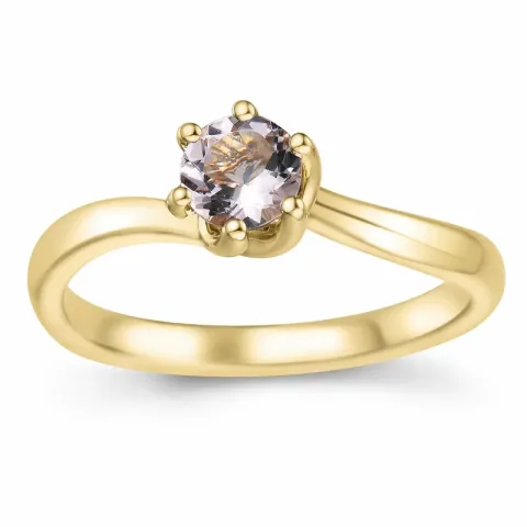 morganit solitairering i 14 karat guld 0,43 ct