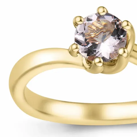 morganit solitairering i 14 karat guld 0,43 ct