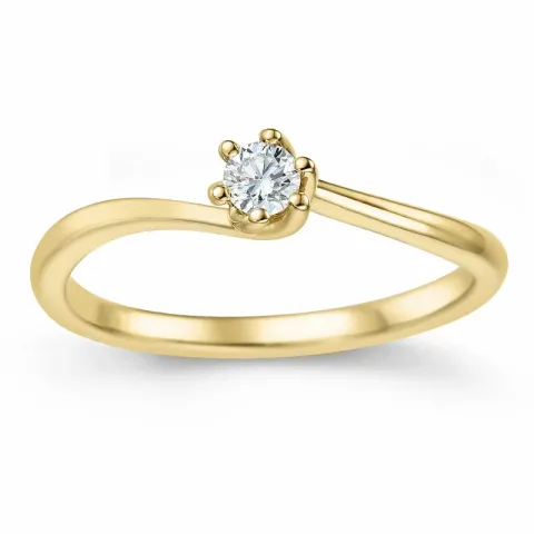 diamant solitairering i 14 karat guld 0,10 ct