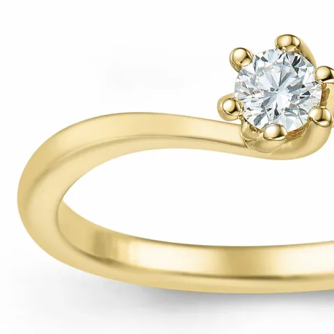 diamant solitairering i 14 karat guld 0,10 ct