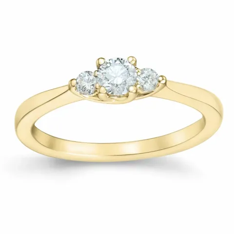 diamant ring i 14 karat guld 0,20 ct 0,102 ct