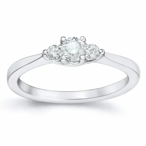 diamant ring i 14 karat hvidguld 0,20 ct 0,102 ct