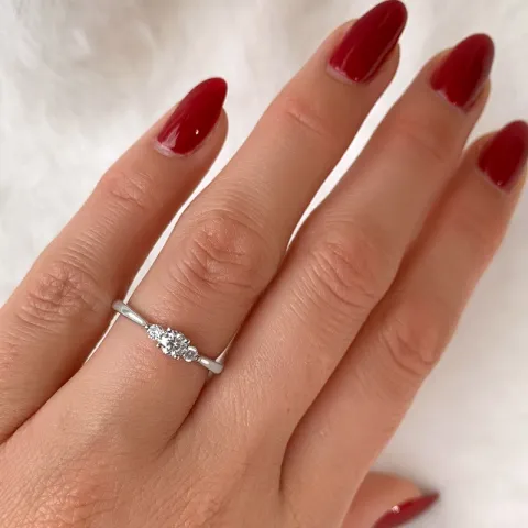 diamant ring i 14 karat hvidguld 0,20 ct 0,102 ct