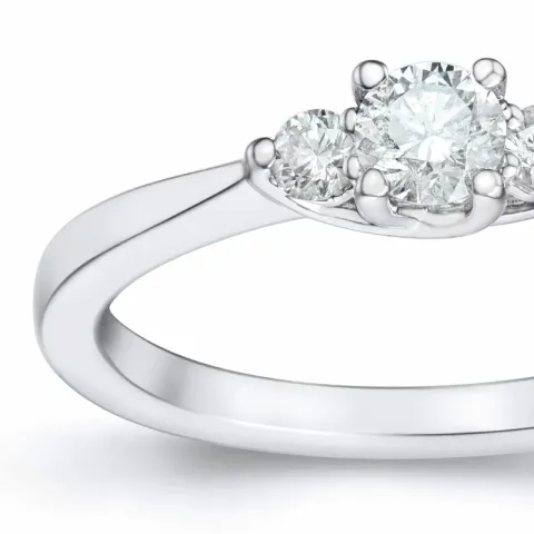 diamant ring i 14 karat hvidguld 0,20 ct 0,102 ct