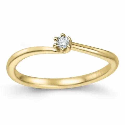 diamant solitairering i 14 karat guld 0,051 ct