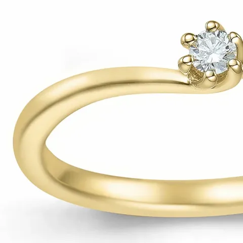 diamant solitairering i 14 karat guld 0,051 ct