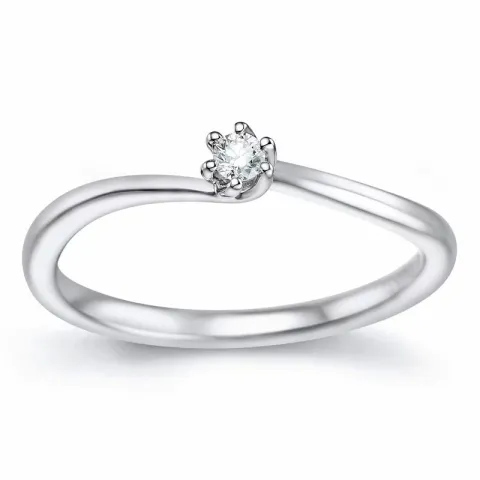 diamant solitairering i 14 karat hvidguld 0,051 ct