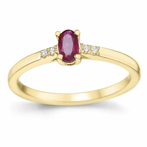 rubin brillantring i 14 karat guld 0,35 ct 0,02 ct