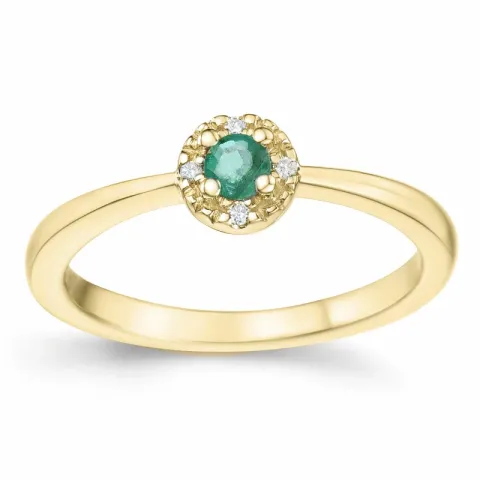 smaragd diamantring i 14 karat guld 0,133 ct 0,02 ct