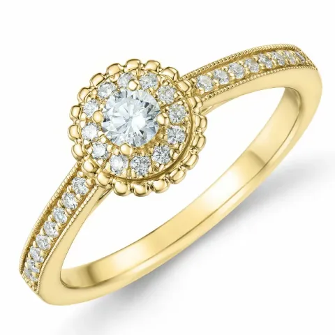 rund diamant ring i 14 karat guld 0,334 ct