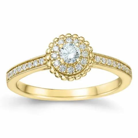 rund diamant ring i 14 karat guld 0,334 ct